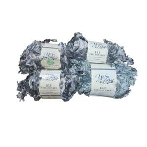4 Skeins Yarn Bee Elf Eyelash Frost Grey Yarn 1.8 oz, 59yds Different Lots